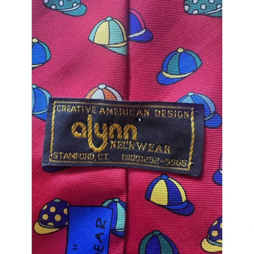 Allyn Neckwear Red Silk Equestarian Jockey Caps‎ Necktie Kentucky Derby Wear